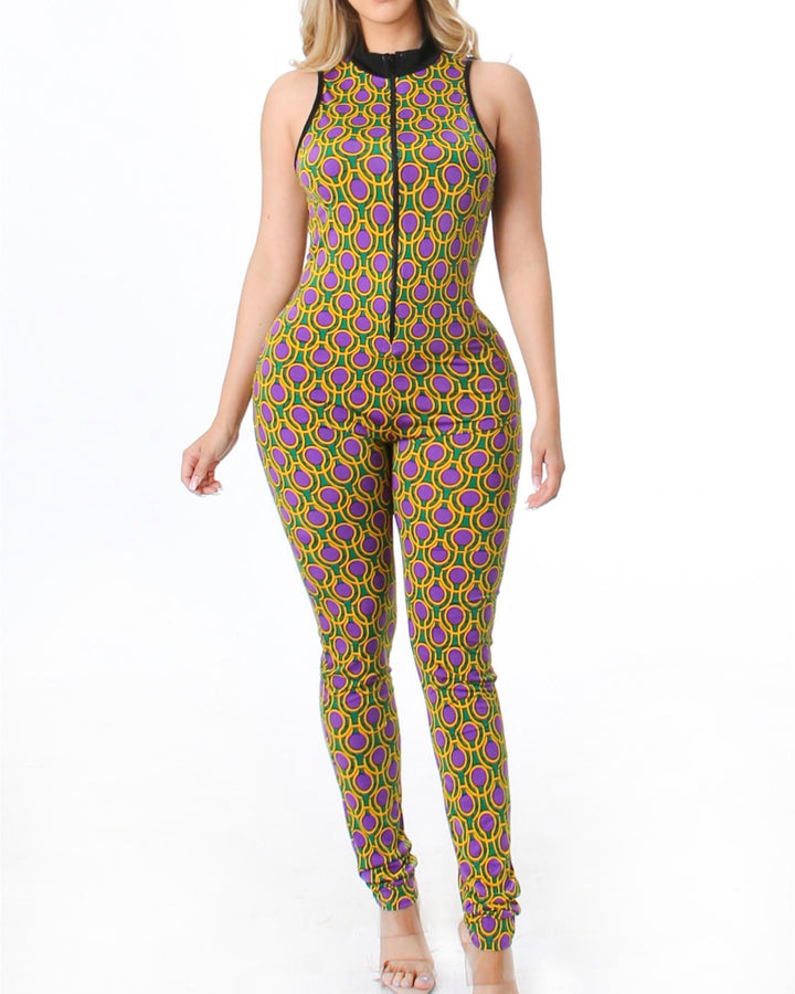 Mardi Gras Jumpsuit( Sleeveless)