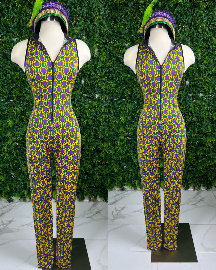 Mardi Gras Jumpsuit( Sleeveless)